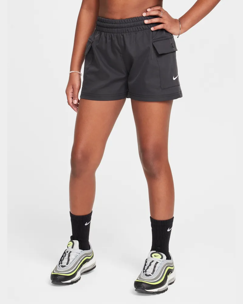 Nike Sportswear gewebte Cargoshorts (Mädchen) - Schwarz Schwarz