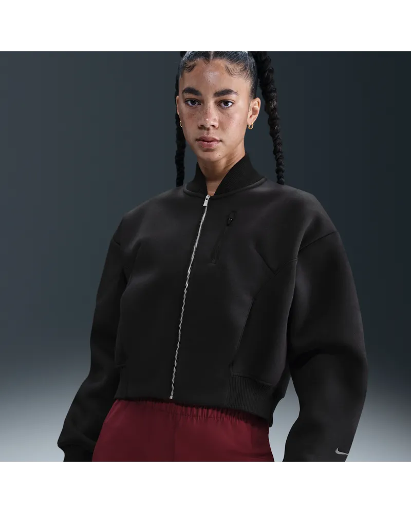 Nike Sportswear Modern Fleece Oversize-Destroyer-Jacke (Damen) - Schwarz Schwarz