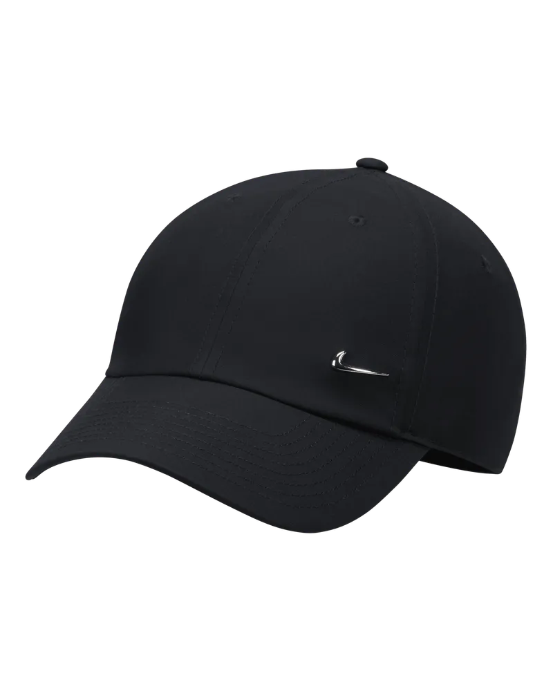 Nike Dri-FIT Club unstrukturierte Metall-Swoosh-Cap - Schwarz Schwarz