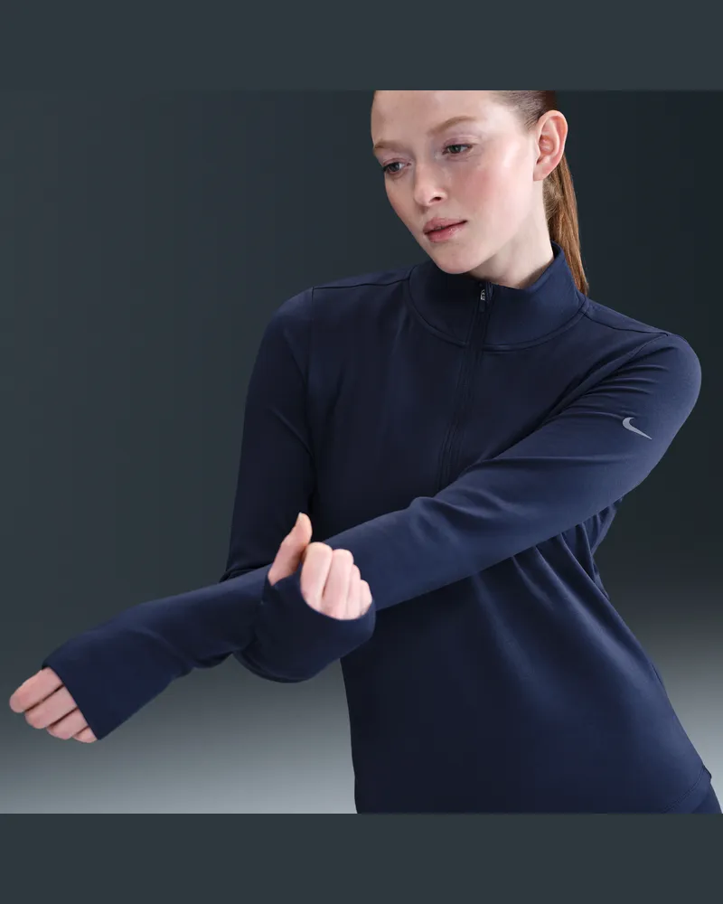 Nike One Therma-FIT Midlayer mit Halbreißverschluss (Damen) - Blau Blau