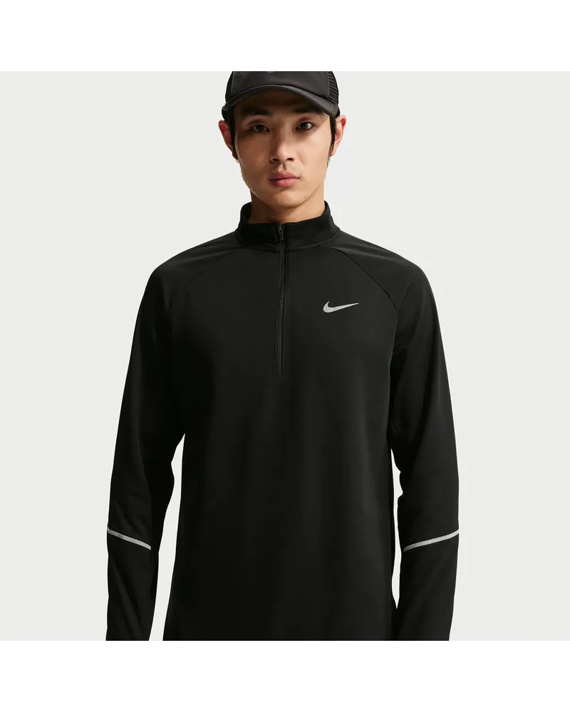 Nike Miler winterfestes Therma-FIT Laufoberteil mit Halbreißverschluss (Herren) - Schwarz Schwarz