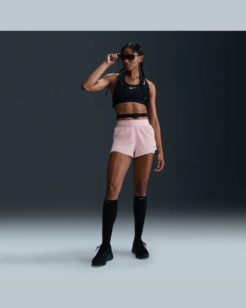Nike Swft Dri-FIT 2-in-1-Laufshorts mit mittelhohem Bund (Damen) - Pink Pink