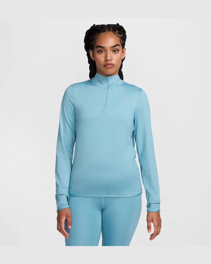 Nike Swift Element UV-Schutz Laufoberteil mit Viertelreißverschluss für Damen - Blau Blau