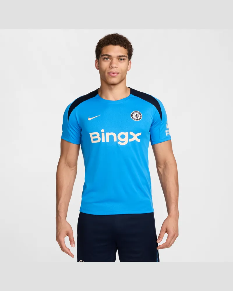 Nike FC Chelsea Strike  Dri-FIT Kurzarm-Fußballoberteil aus Strickmaterial für Herren - Blau Blau
