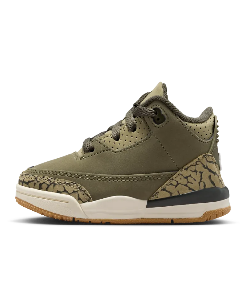 Jordan 3 Retro "Medium Olive" Schuh (Babys/Kleinkinder) - Grün Grün