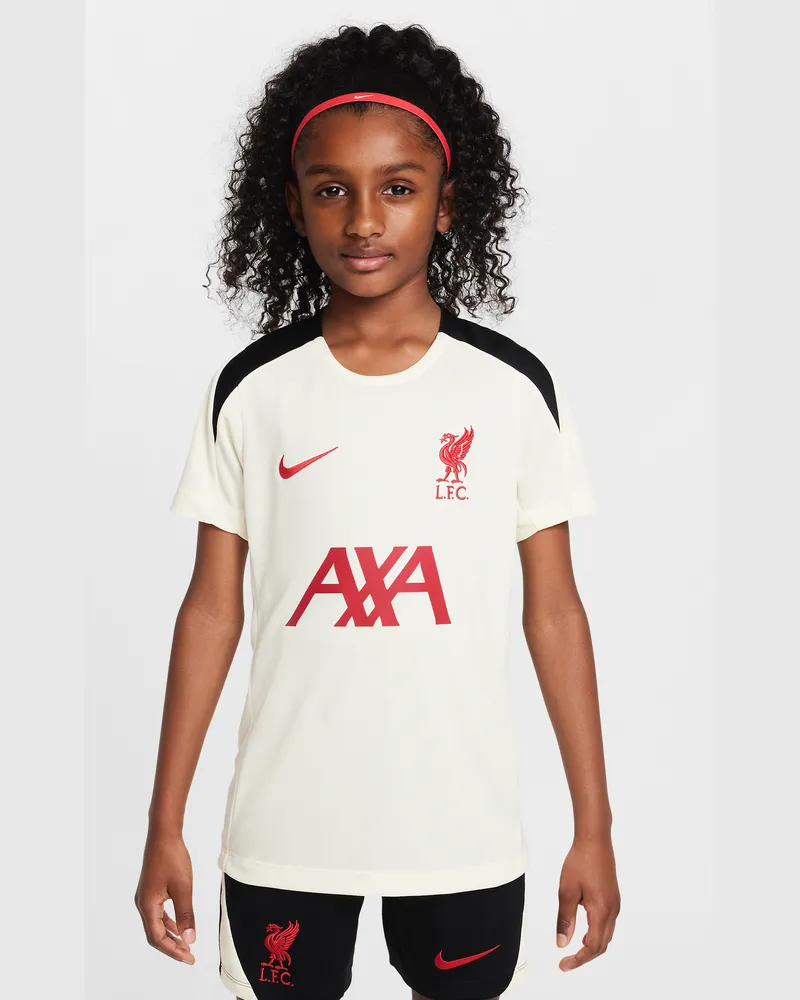 Nike FC Liverpool Strike Special Edition  Dri-FIT Fußball-Kurzarmshirt aus Strickmaterial (ältere Kinder) - Weiß Weiß