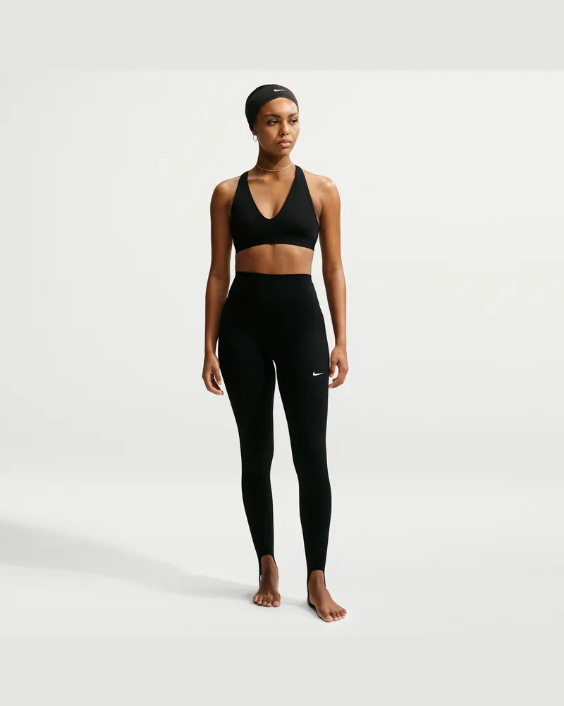 Nike One Stirrup-Leggings in voller Länge mit hohem Bund (Damen) - Schwarz Schwarz
