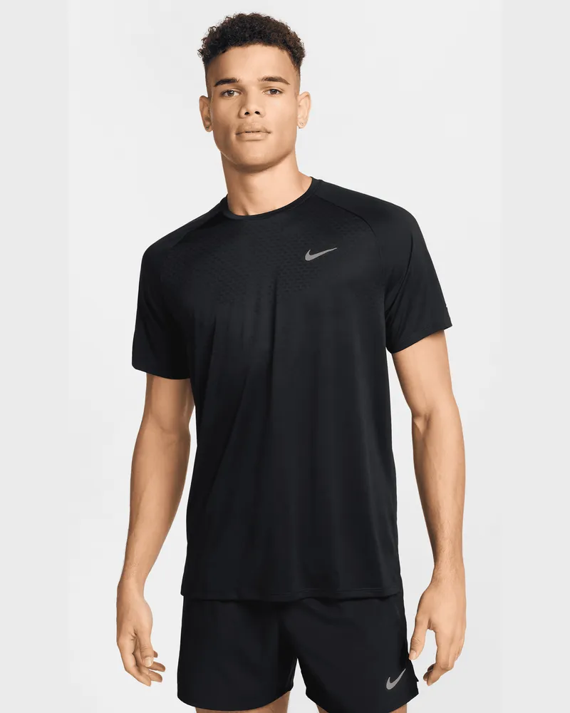 Nike Stride Dri-FIT ADV Kurzarm-Laufoberteil (Herren) - Schwarz Schwarz