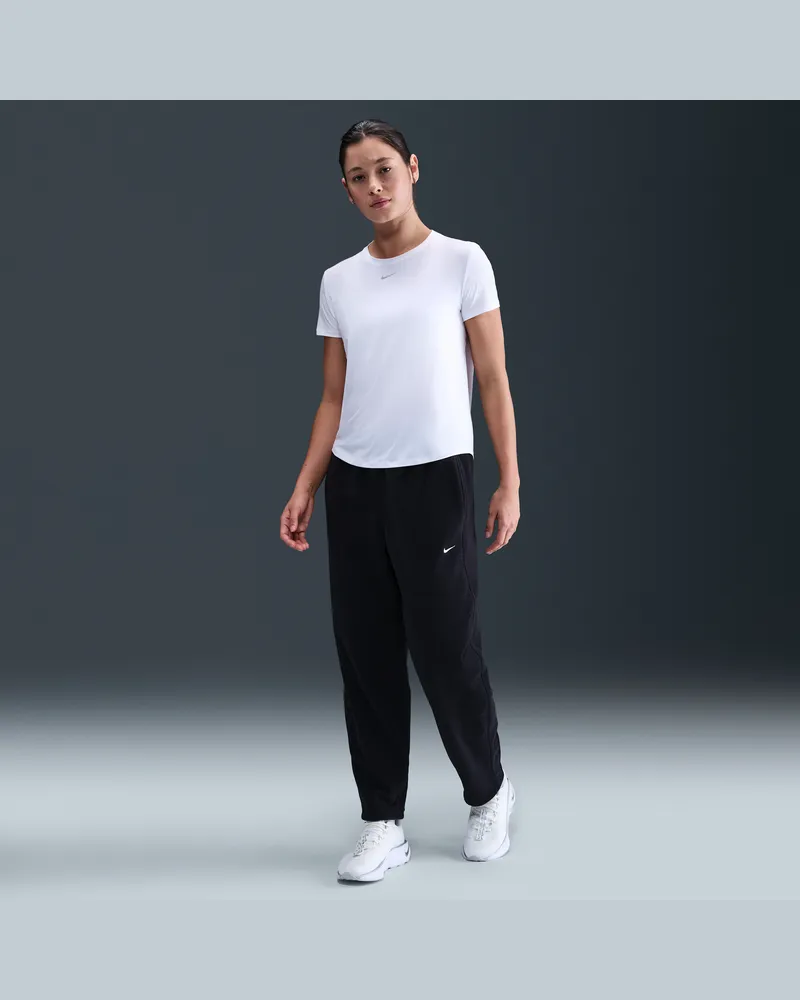 Nike One Therma-FIT-Fleece-Hose mit mittelhohem Bund (Damen) - Schwarz Schwarz