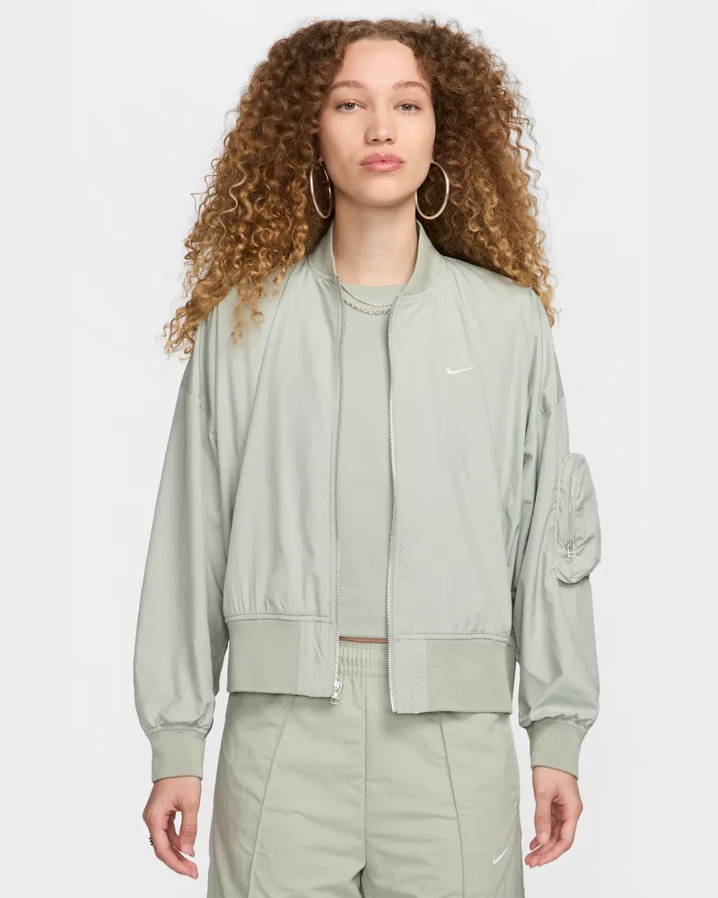 Nike Sportswear Essential Oversize-Bomberjacke für Damen - Grün Grün