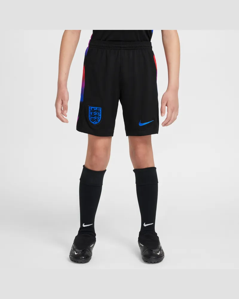 Nike England 2025/26 Stadium Away  Dri-FIT Replika-Fußballshorts (ältere Kinder) - Schwarz Schwarz