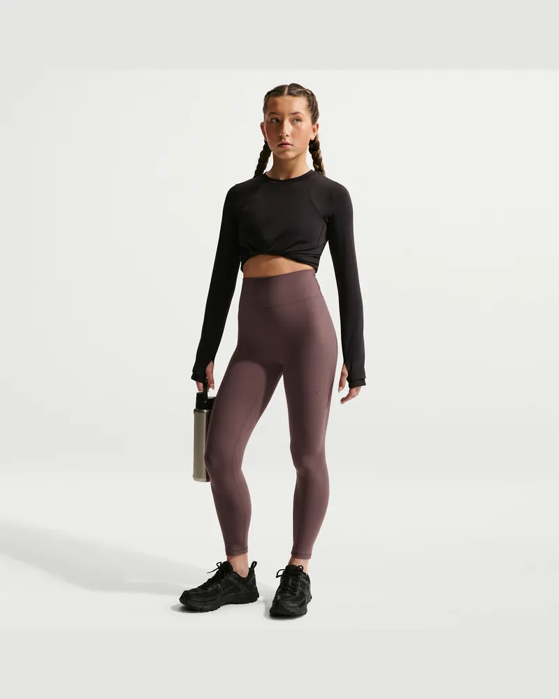 Nike MAVN Leggings mit Dri-FIT-Technologie und hohem Bund für Mädchen - Lila Lila