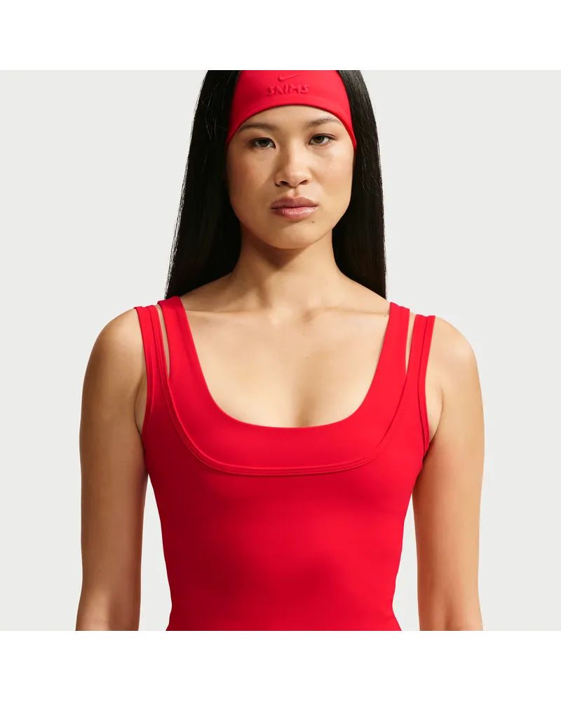 Nike SKIMS Matte Doppelträger-Tanktop mit U-Ausschnitt (Damen) - Rot Rot