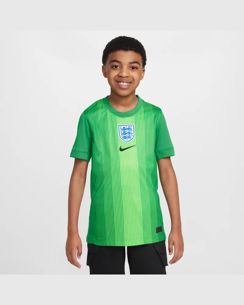 Nike England 2025/26 Stadium Goalkeeper  Dri-FIT Replika-Kurzarm-Fußballtrikot (ältere Kinder) - Grün Grün
