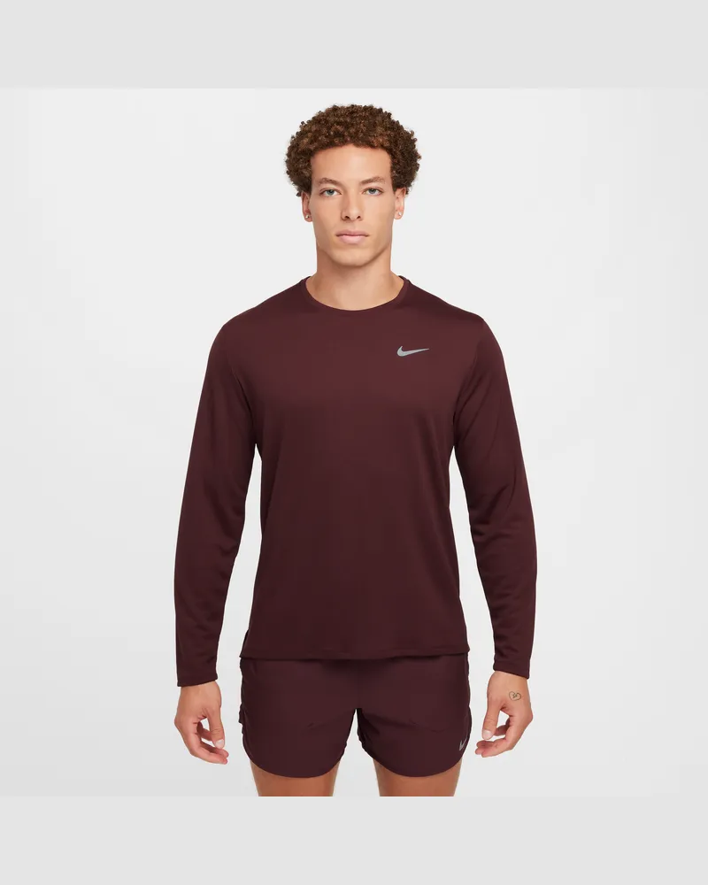 Nike Miler Dri-FIT UV Langarm-Laufoberteil für Herren - Rot Rot