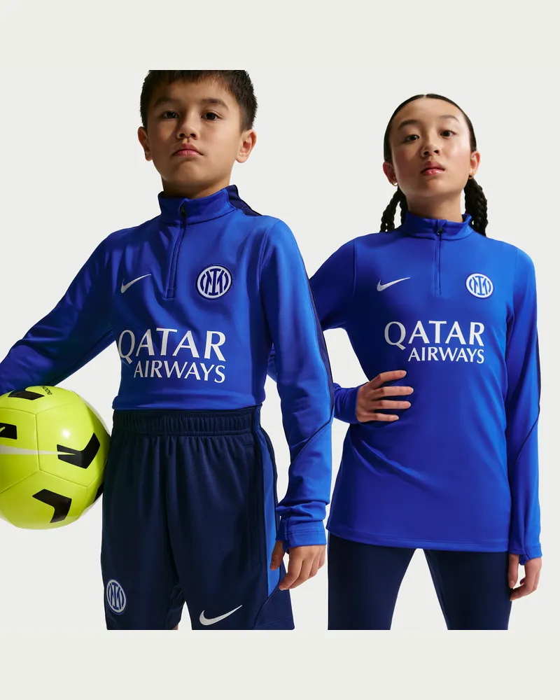 Nike Inter Mailand Strike  Dri-FIT Fußball-Drill-Oberteil aus Strickmaterial (ältere Kinder) - Blau Blau