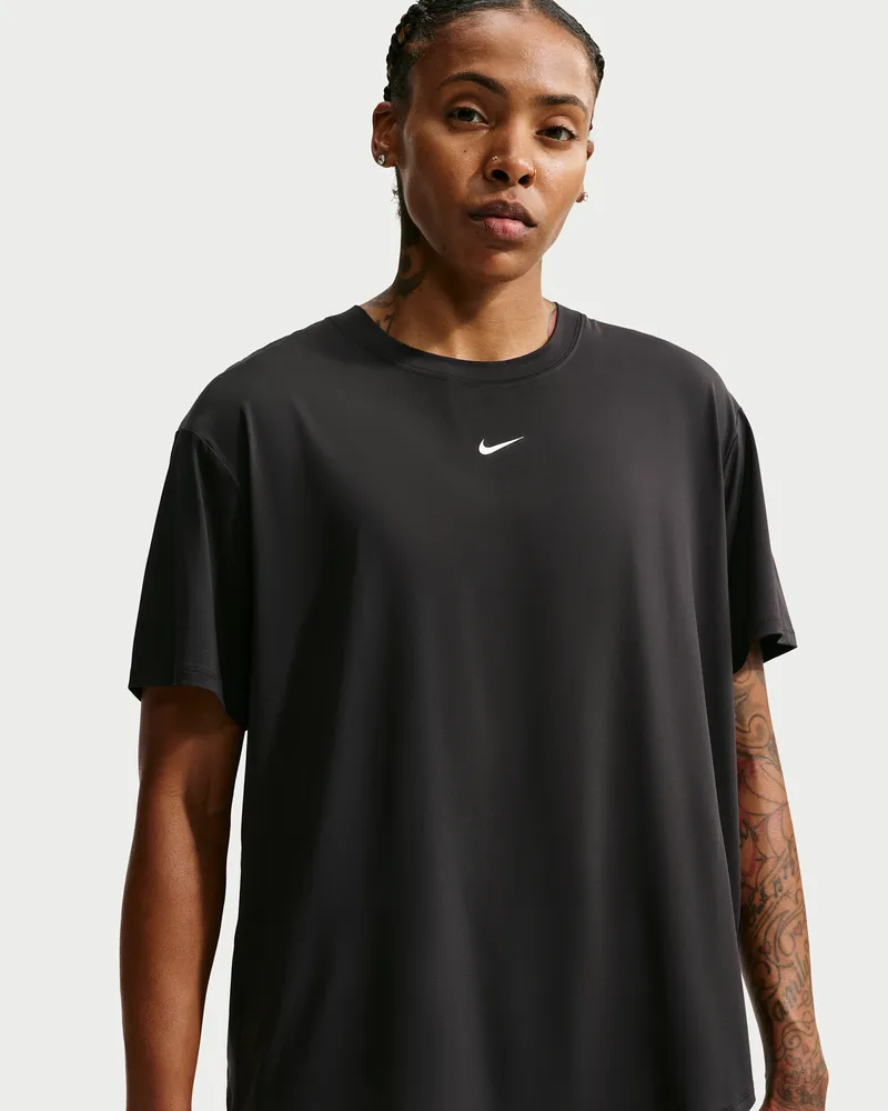 Nike One Dri-FIT-Kurzarmshirt für Damen - Schwarz Schwarz