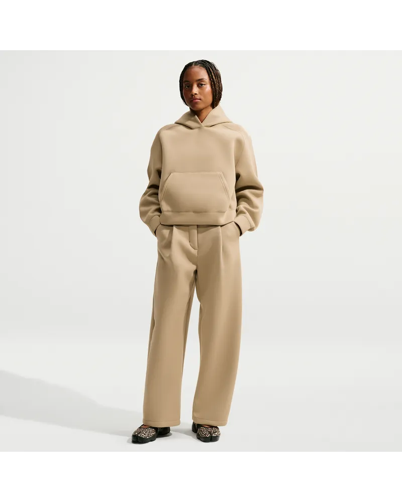 Nike Pregame Fleece weite Hose mit mittelhohem Bund (Damen) - Braun Braun