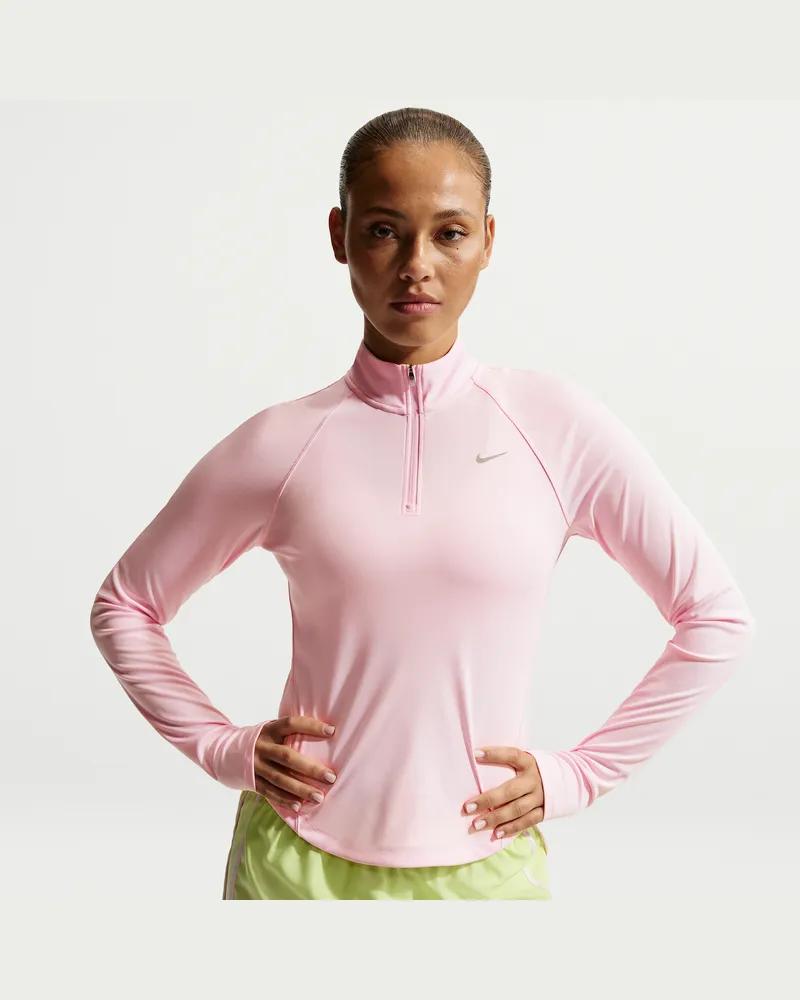 Nike Tempo Dri-FIT Lauf-Tanktop mit Viertelreißverschluss (Damen) - Pink Pink