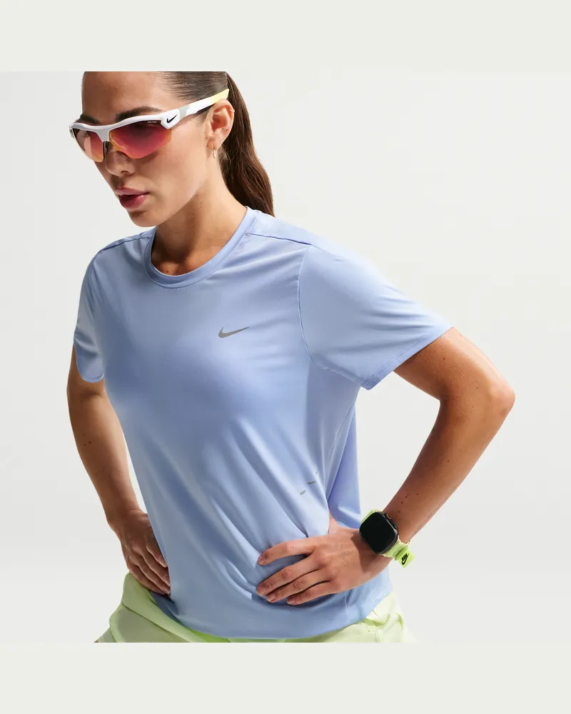 Nike Swift Dri-FIT Kurzarm-Laufoberteil (Damen) - Blau Blau