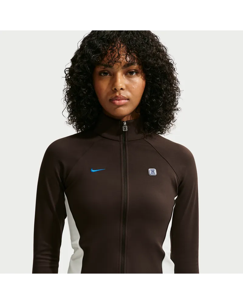 Nike Langarm-Oberteil mit durchgehendem Reißverschluss (Damen) - Braun Braun