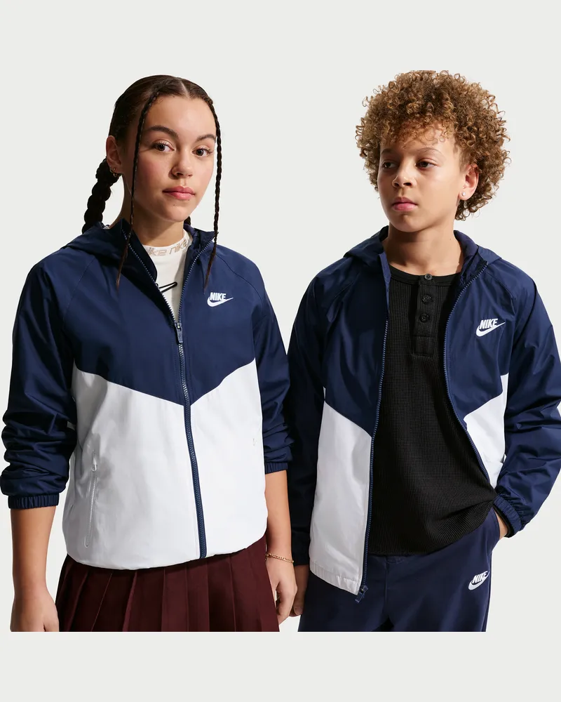 Nike Windrunner Repel-Jacke mit Kapuze für ältere Kinder - Blau Blau