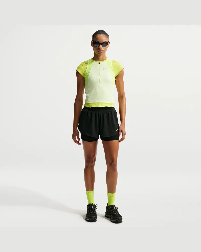 Nike Flow Dri-FIT 2-in-1-Laufshorts aus Mesh (Damen) - Schwarz Schwarz