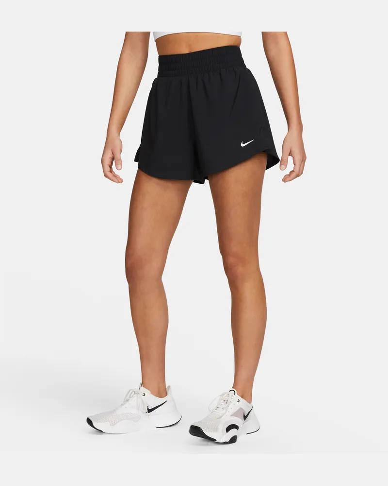 Nike One Dri-FIT 2-in-1-Shorts mit hohem Taillenbund für Damen (ca. 7,5 cm) - Schwarz Schwarz