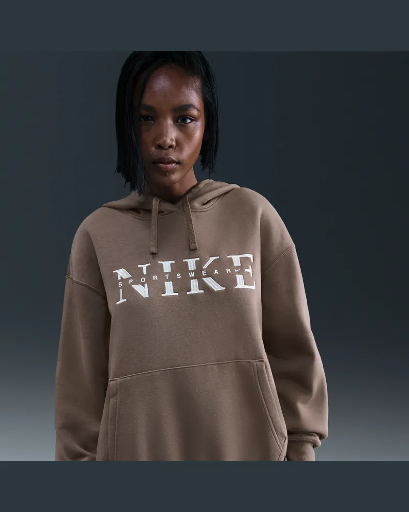 Nike Phoenix Fleece Oversize-Hoodie für Damen - Braun Braun