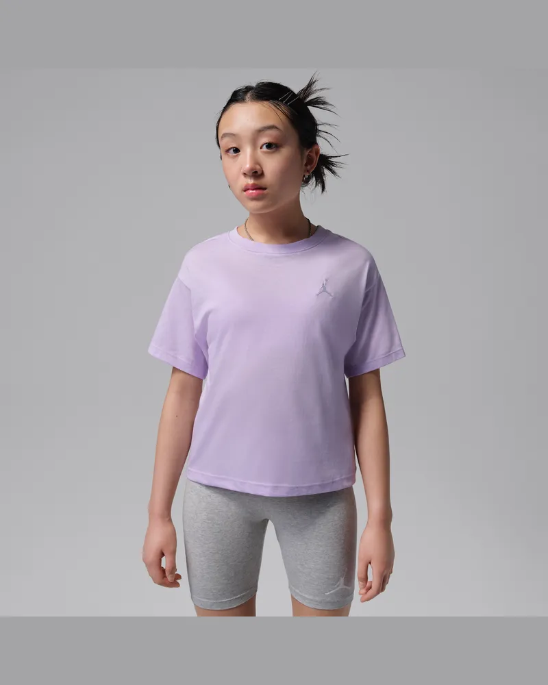 Jordan Brooklyn Essentials besticktes T-Shirt (ältere Kinder, Mädchen) - Lila Lila