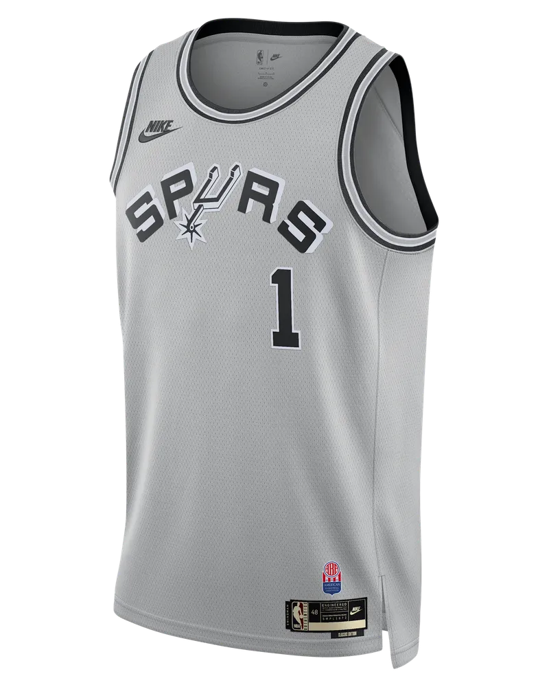 Nike Victor Wembanyama San Antonio Spurs Hardwood Classics Dri-FIT Basketball-Swingman-Trikot (Herren) - Grau Grau