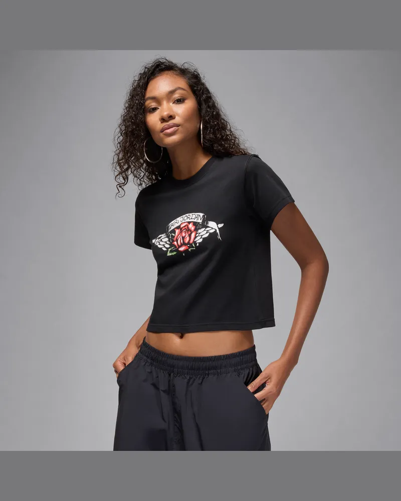 Jordan Flight T-Shirt mit Grafik in schmaler Passform (Damen) - Schwarz Schwarz