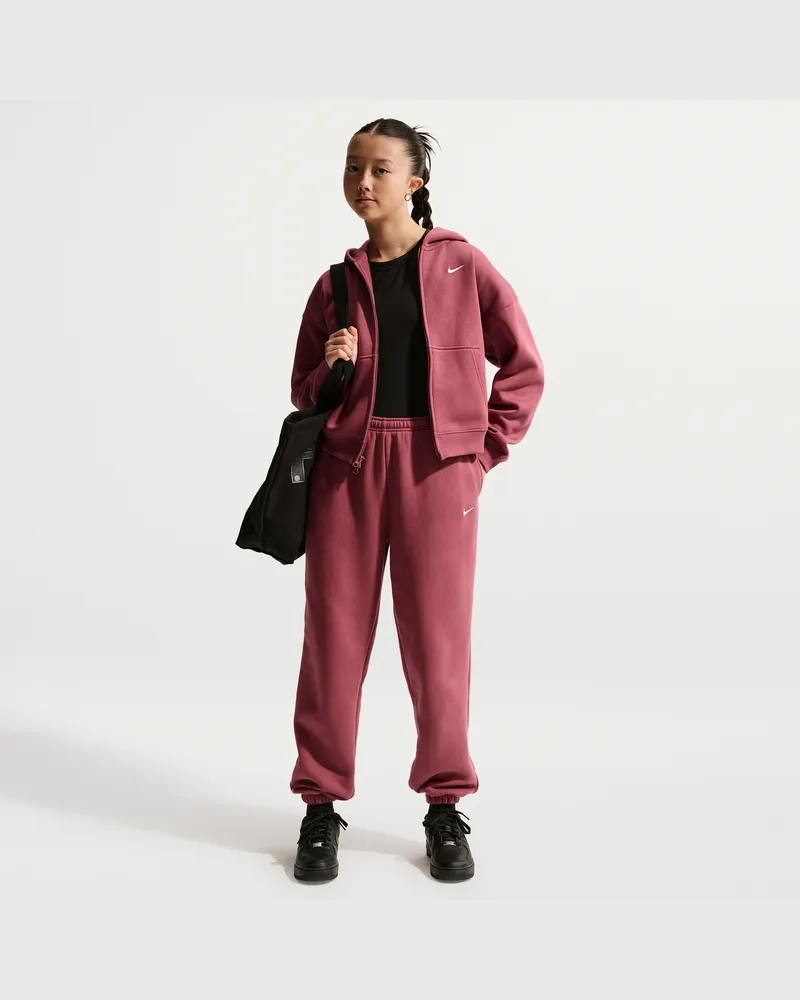 Nike Studio Fleece lockere Hose (Mädchen) - Rot Rot