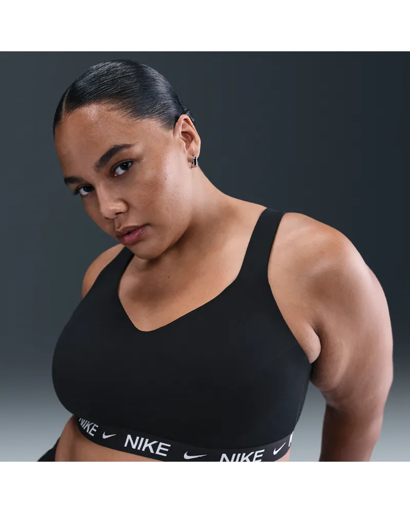 Nike Indy Sport-BH mit starkem Halt, Polster und verstellbarer Passform (große Größen) - Schwarz Schwarz