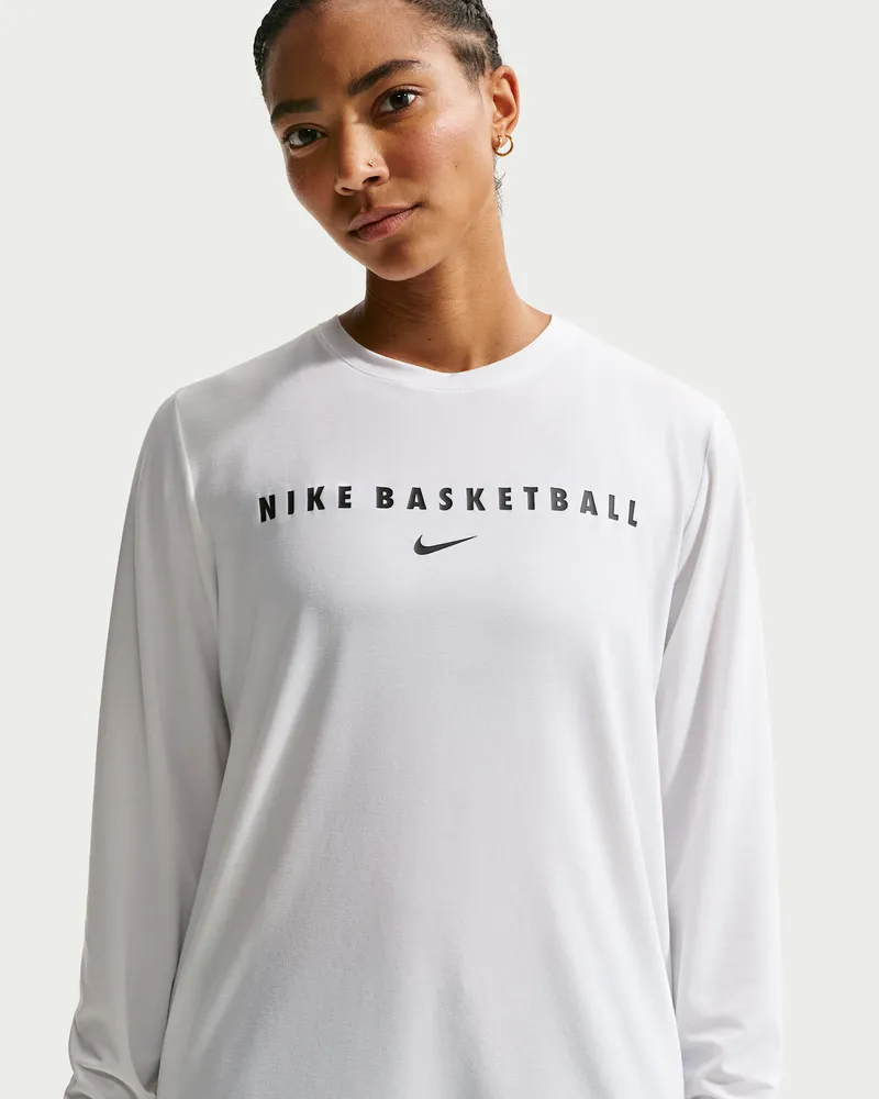 Nike Dri-FIT-Warm-up-Basketball-Longsleeve für Damen - Weiß Weiß