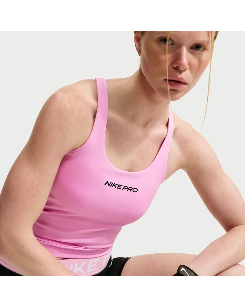 Nike Pro Sculpt gepolstertes Sport-BH-Tanktop mit mittlerem Halt - Pink Pink