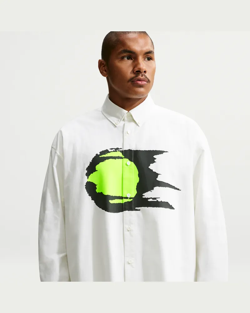 Nike Club Rules Oxford-Longsleeve-Oberteil (Herren) - Weiß Weiß