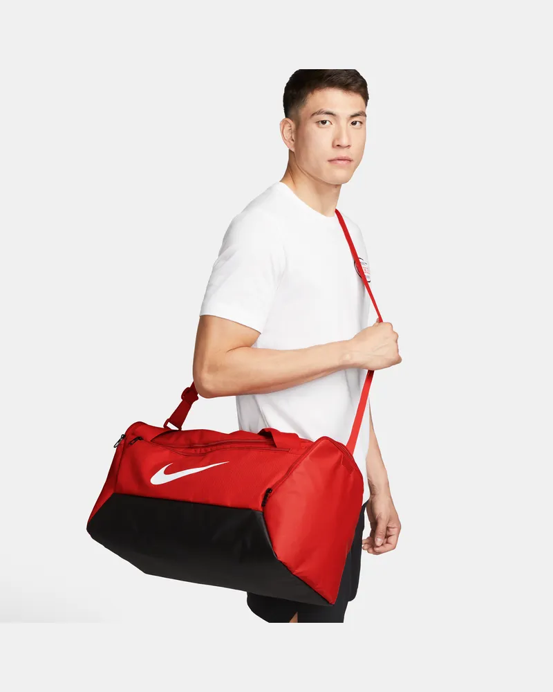 Nike Brasilia Sporttasche fürs Training (klein, 41 l) - Rot Rot