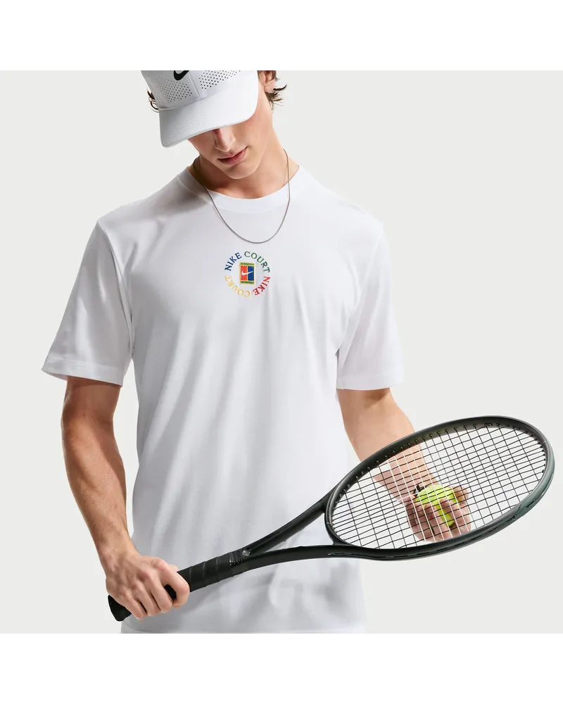 Nike Court Dri-FIT Tennis T-Shirt (Herren) - Weiß Weiß