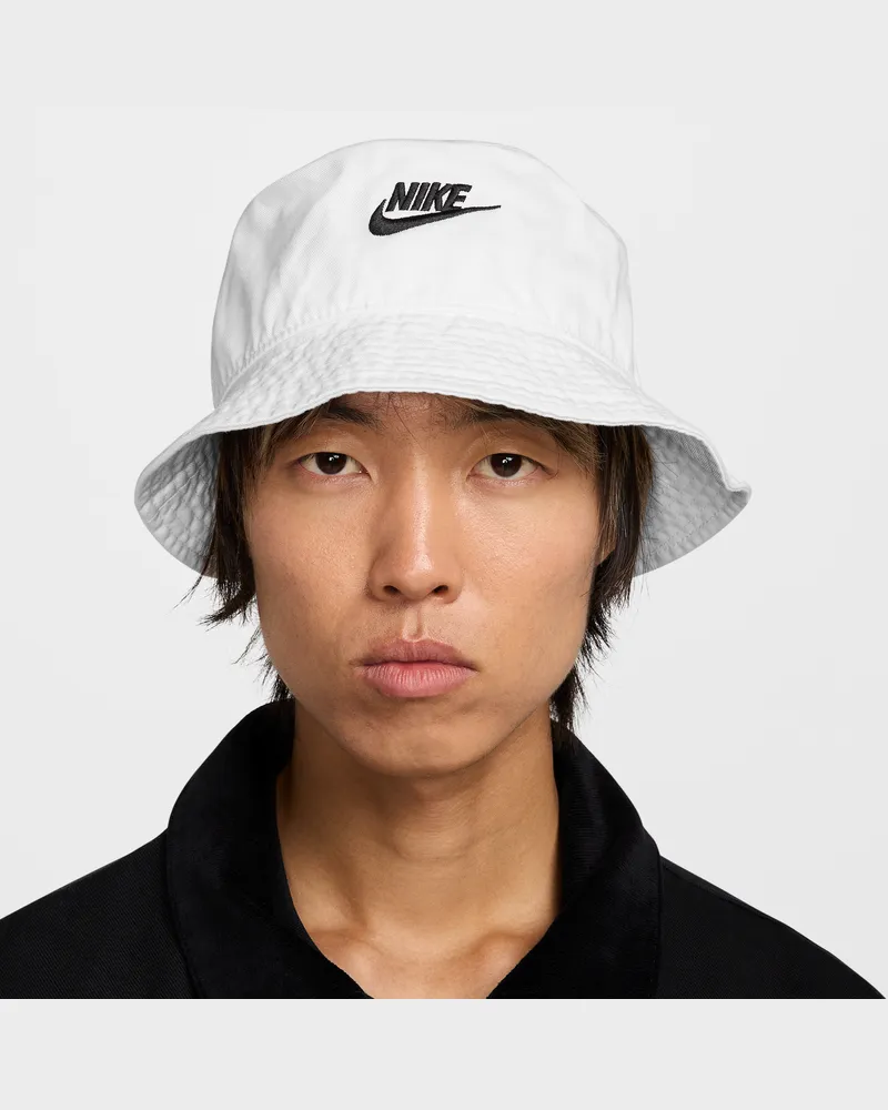 Nike Apex Futura Bucket Hat im Washed-Look - Weiß Weiß