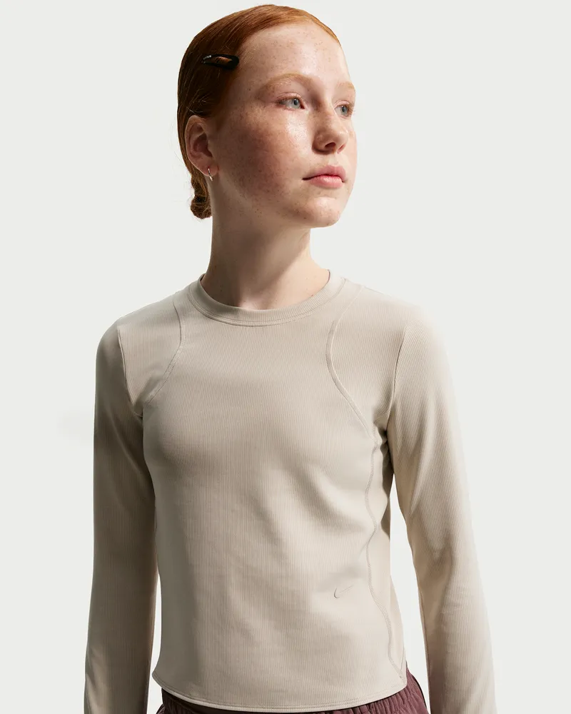 Nike MAVN geripptes Longsleeve mit Dri-FIT-Technologie für Mädchen - Braun Braun