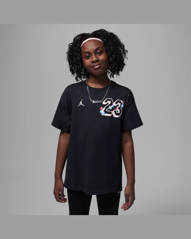 Jordan Summer Bloom Oversize-T-Shirt (ältere Kinder) - Schwarz Schwarz
