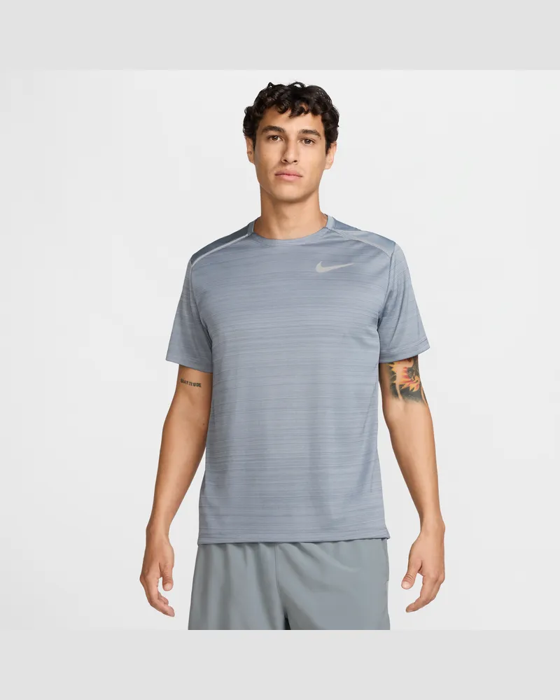 Nike Miler Kurzarm-Laufoberteil für Herren - Grau Grau