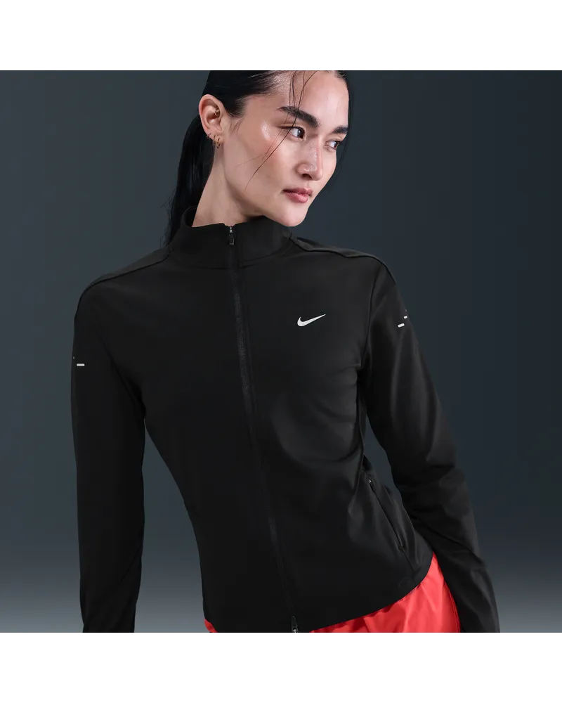 Nike Swift Dri-FIT Midlayer-Laufoberteil mit durchgehendem Reißverschluss (Damen) - Schwarz Schwarz