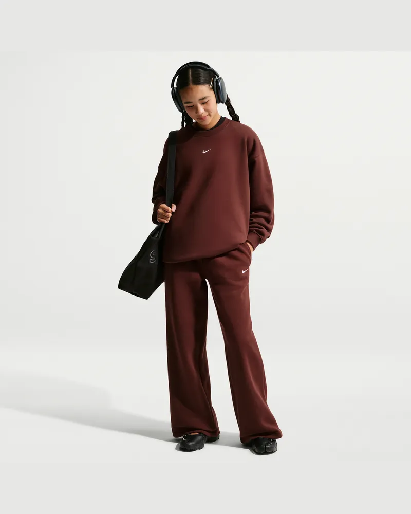Nike Studio Fleece Hose mit offenem Saum (Mädchen) - Lila Lila