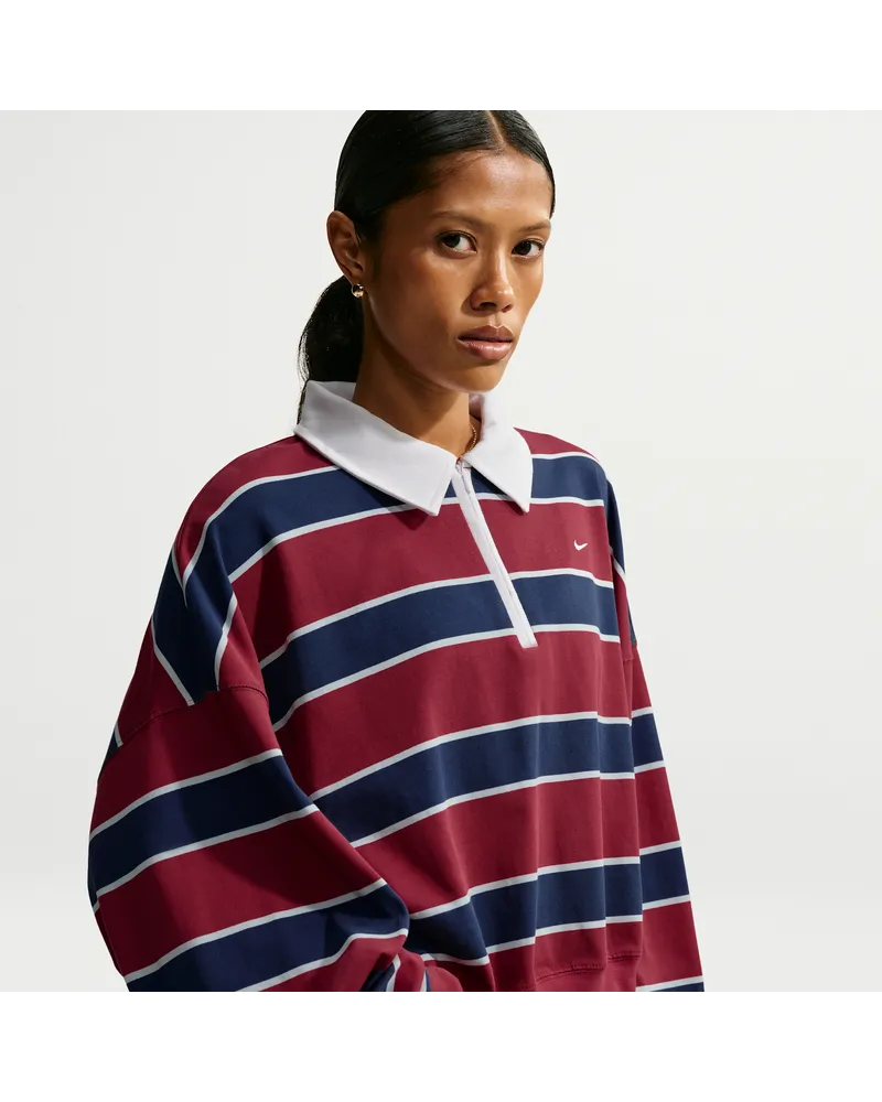 Nike Sweatshirt mit Viertelreißverschluss (Damen) - Rot Rot