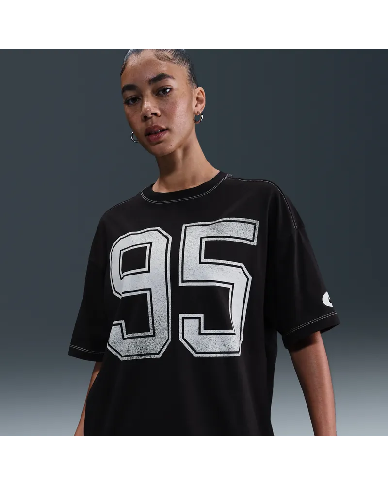 Nike Sportswear T-Shirt mit Grafik für Damen - Schwarz Schwarz