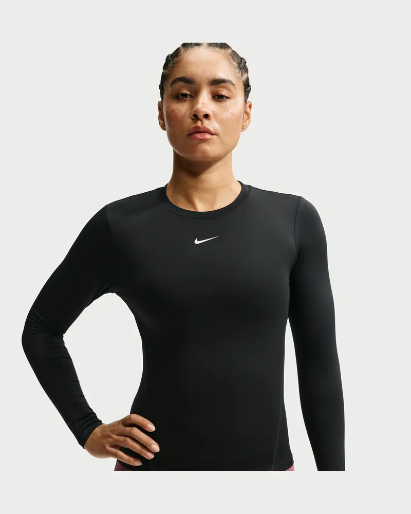 Nike One Fitted Dri-FIT Longsleeve-Oberteil für Damen - Schwarz Schwarz