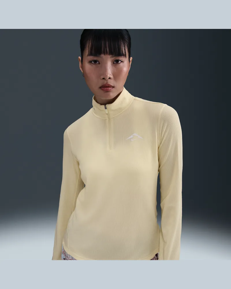 Nike Trail Dri-FIT-Midlayer-Laufoberteil mit Viertelreißverschluss (Damen) - Braun Braun