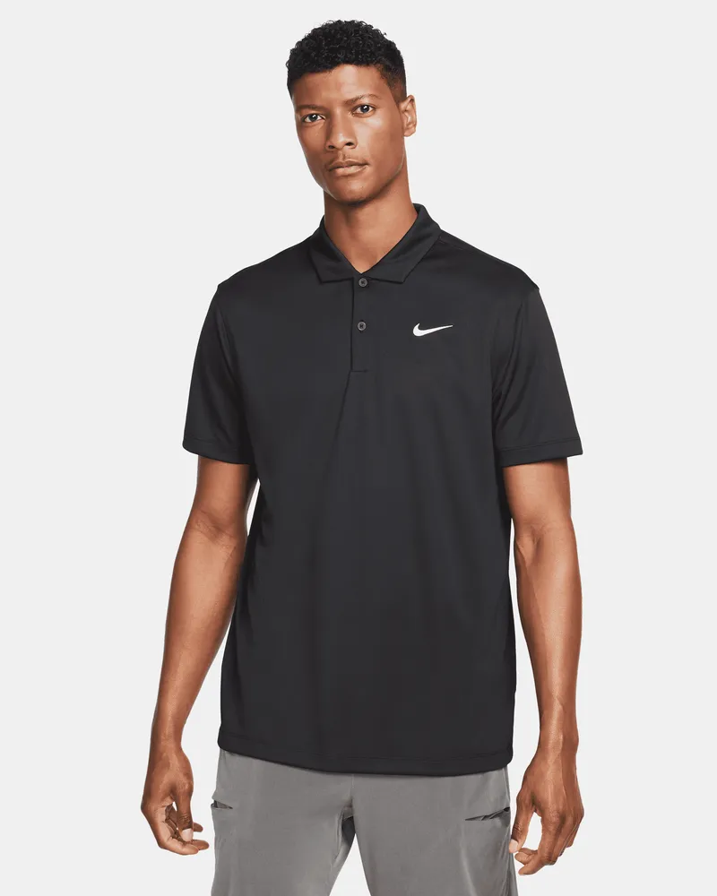 Nike Court Dri-FIT Tennis-Poloshirt für Herren - Schwarz Schwarz